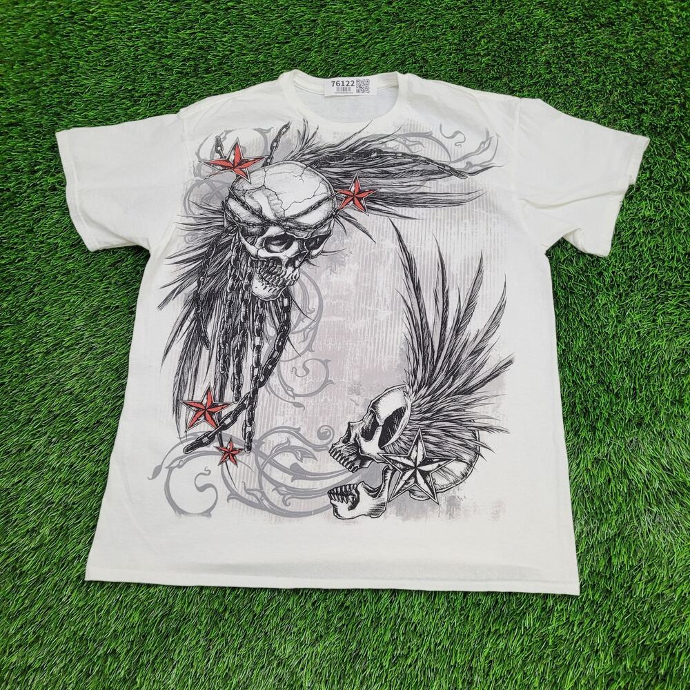 Skeleton Skull Shirt Large 21x26 White
